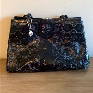 Great condition!! Black leather COACH bag